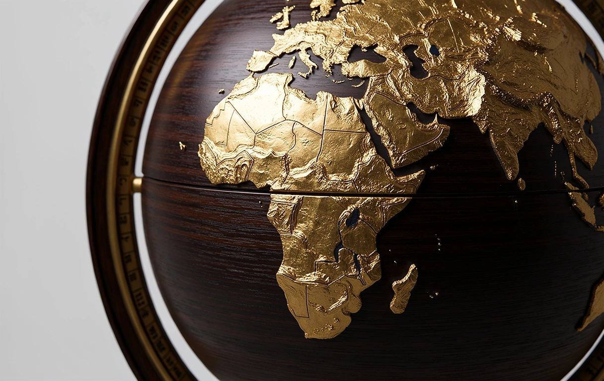 Detalle de globo terráqueo de lujo